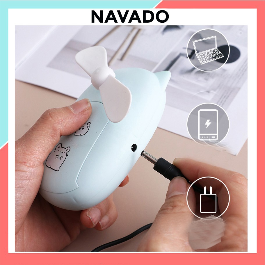 Quạt Phun Sương tạo ẩm mini máy Xông Hơi Mặt NaNo dưỡng ẩm da mặt có quạt A642 SUVADO