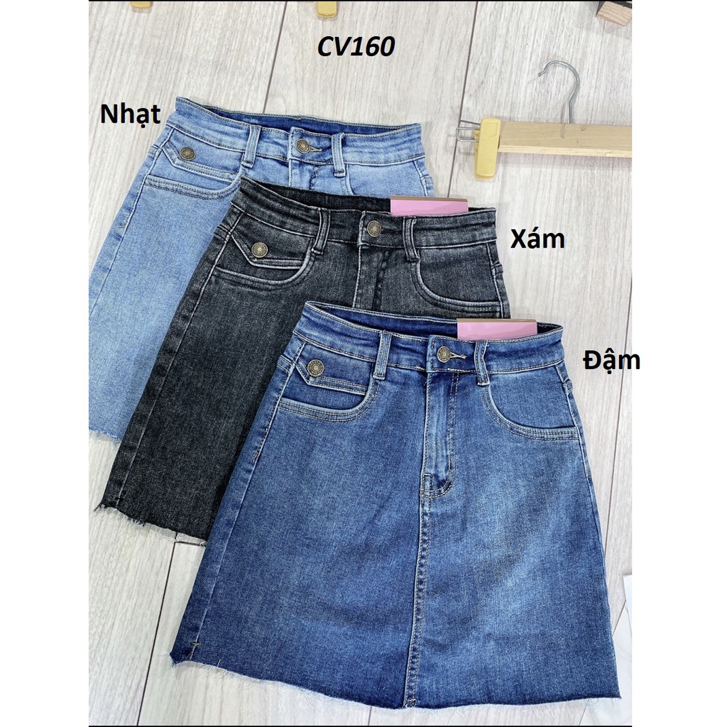 Chân váy jeans co giãn ngắn có lót quần CV160