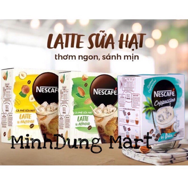 Cà phê sữa hạt Latte Nescafe vị hạt phỉ/hạnh nhân/Capuchino vị dừa 240g | WebRaoVat - webraovat.net.vn