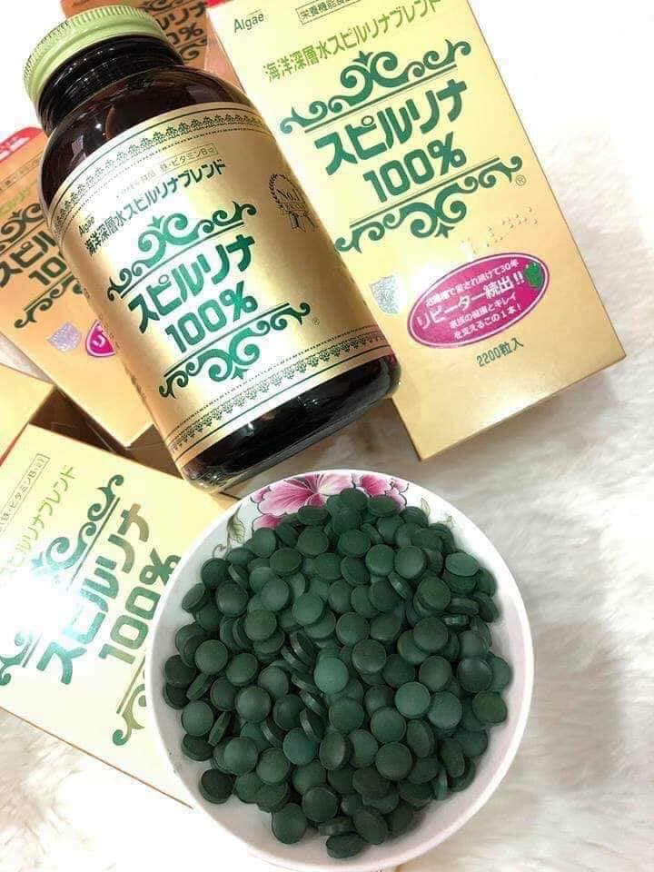 Tảo Biển Xoắn Spirulina Nhật Bản Hộp 2200 Viên tảo biển xoắn spirulina tốt cho sức khỏe