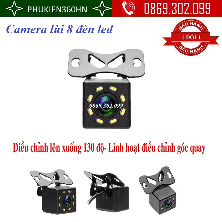 Camera lùi 8 đèn led hồng ngoại