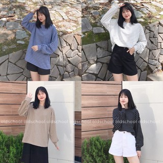 Áo thun cotton sọc ulzzang