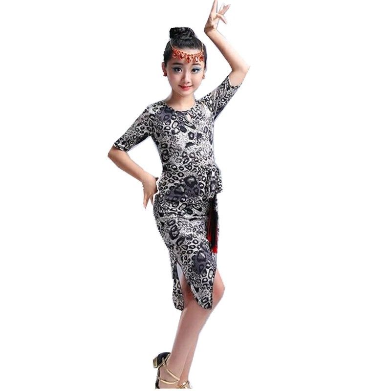 Đầm khiêu vũ latin tay ngắn xinh xắn tùy chọn họa tiết dành cho bé gái