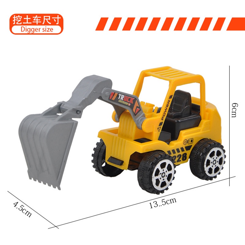 ZHAN QI TOYS Mô hình xe xúc đất đồ chơi vui nhộn cho bé