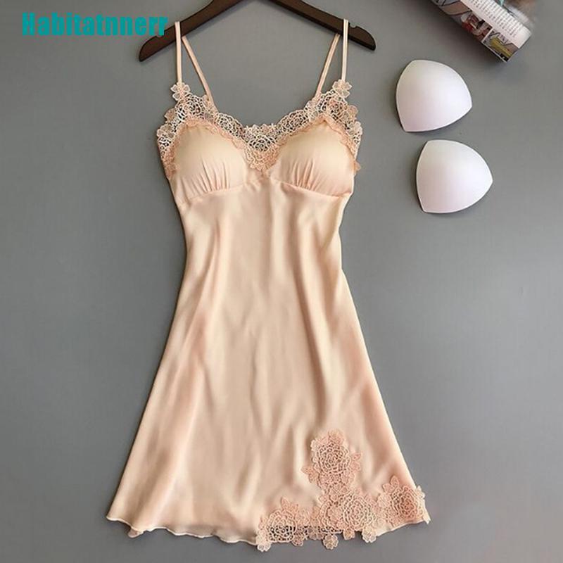 Đầm Ngủ Lụa Phối Ren Gợi Cảm Cho Nữ