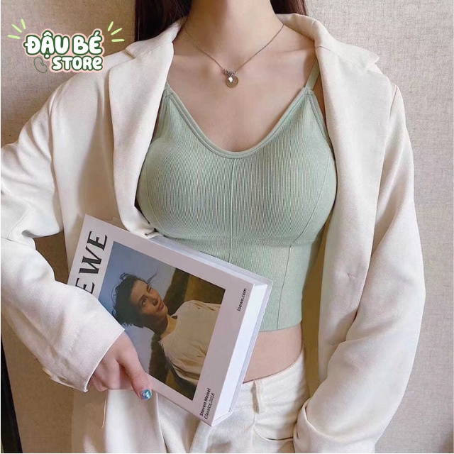 Áo Bra Nữ Dáng Dài Nâng Ngực - Tập Gym / Yoga - Top Hở Lưng Chữ U Chất Thun Tăm Kèm Mút Mỏng -Daube-Bra01