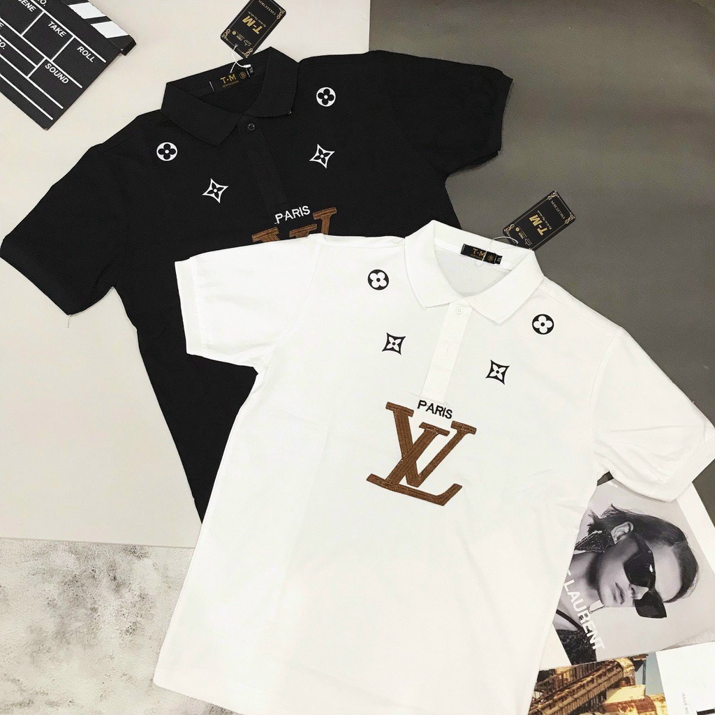 Áo Thun Polo Nam Thêu Chữ Paris LX LỚN Chất Cotton Thêu Nổi Ấn Tượng Phong Cách Sang Trọng Cá Tính