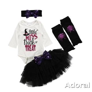 Set Đồ 4 Món Hóa Trang Halloween Cho Bé Gái 1 Tuổi