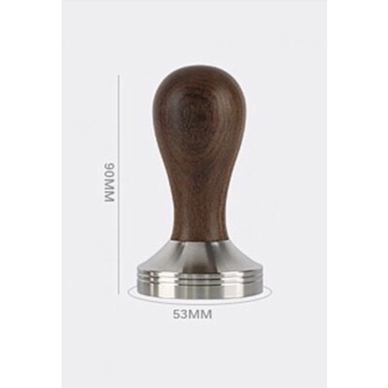 Tamper nén cà phê 53mm cán gỗ đế inox 304