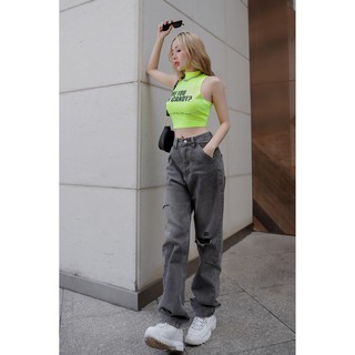 Croptop ba lỗ cổ lọ