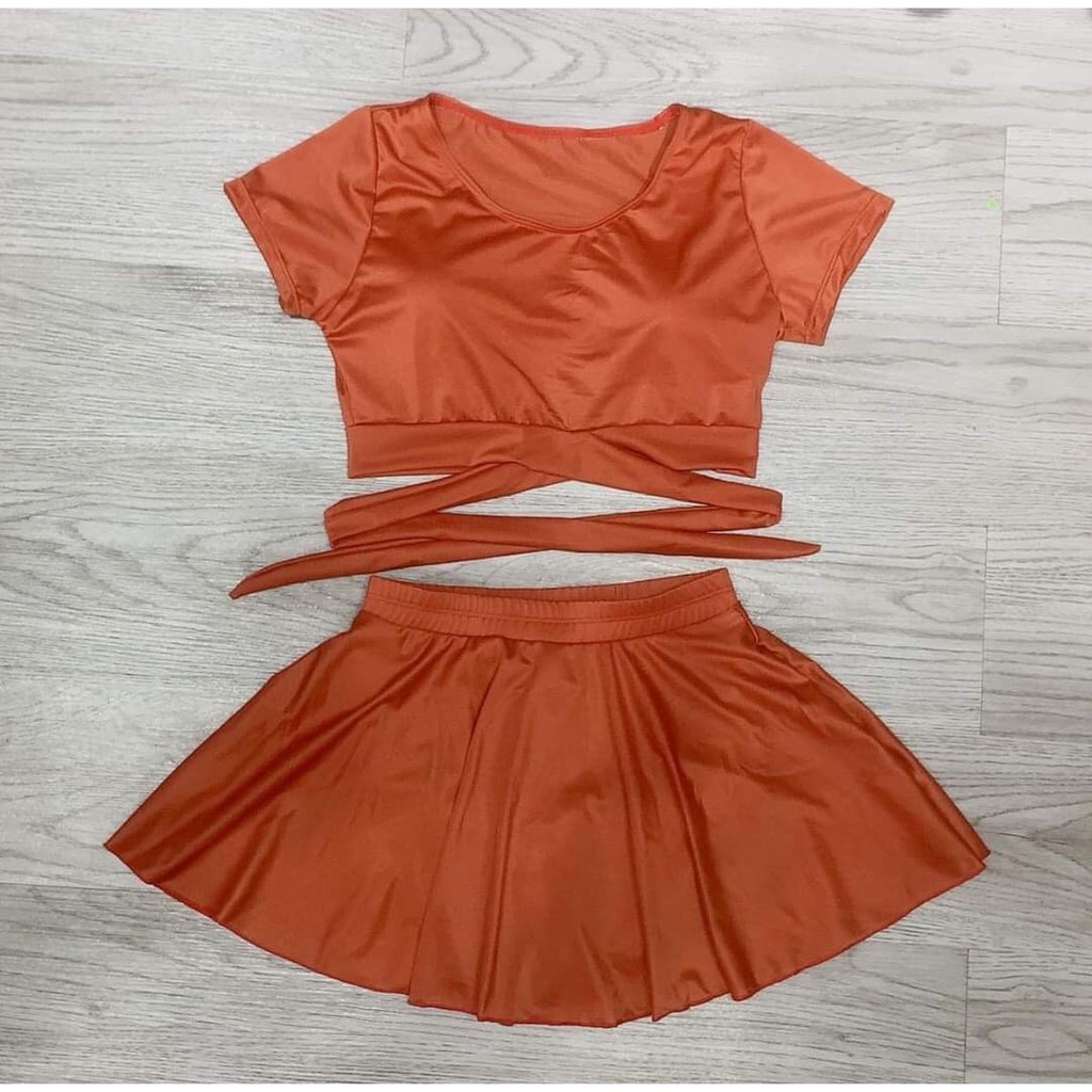 Bikini Nữ Hai Mảnh Aó Crop Quần Váy Freesize Bin Sports BHV082 | BigBuy360 - bigbuy360.vn