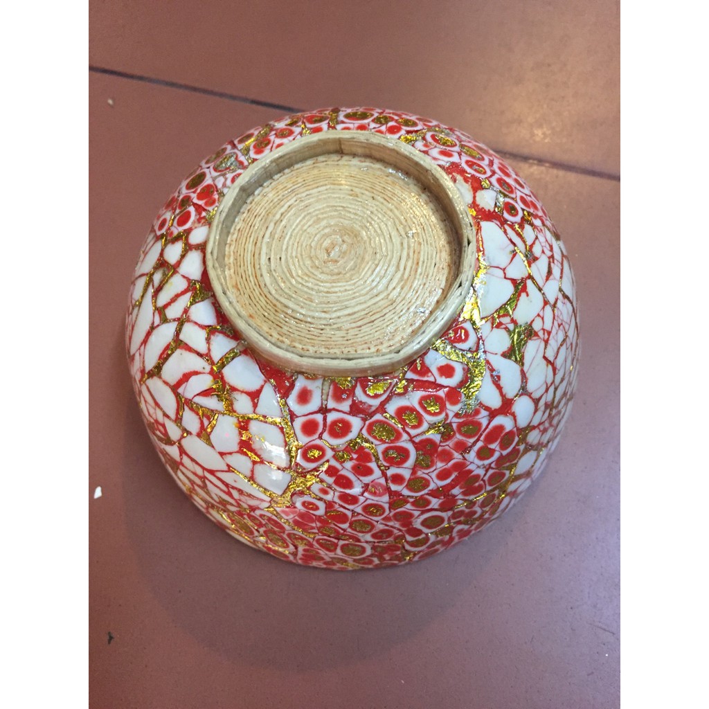 Bát tre ngâm tay làm nail khảm trai, khảm trứng