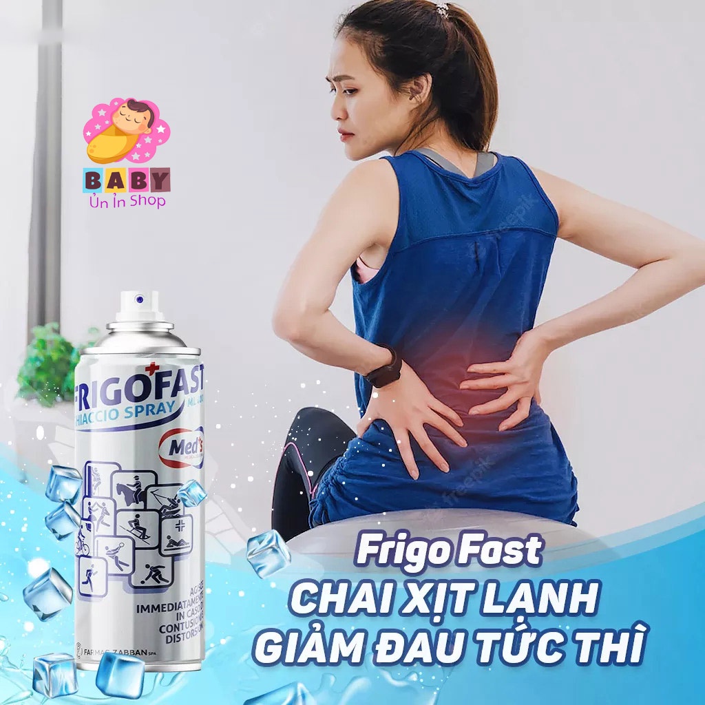 Frigo Fast chai xịt lạnh giảm đau tức thì, giảm đau do chấn thương, bong gân, sưng tấy khi chơi thể thao 200ml