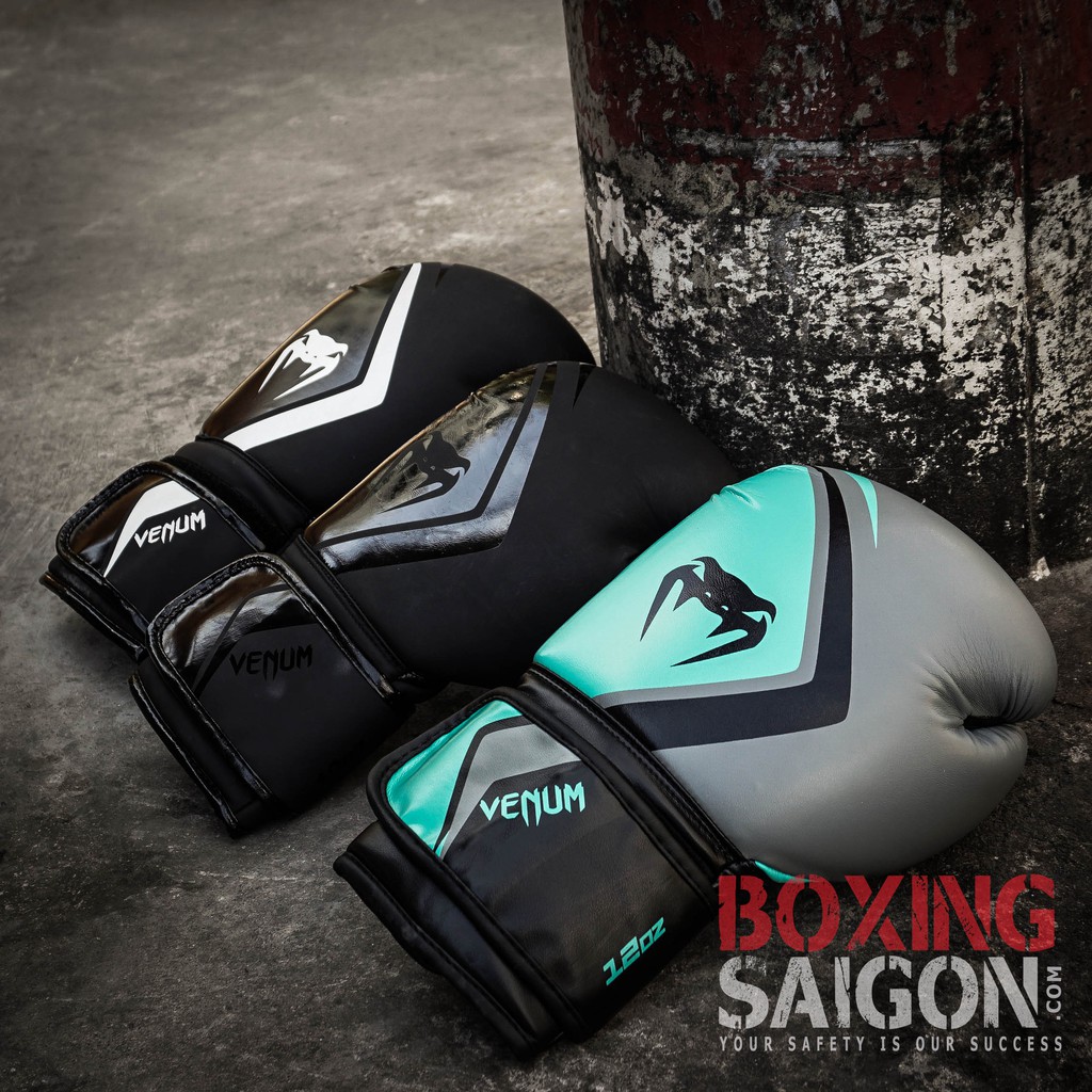 Găng tay Boxing Venum Contender 2.0 Chính hãng xám xanh ( Tặng túi đựng găng )