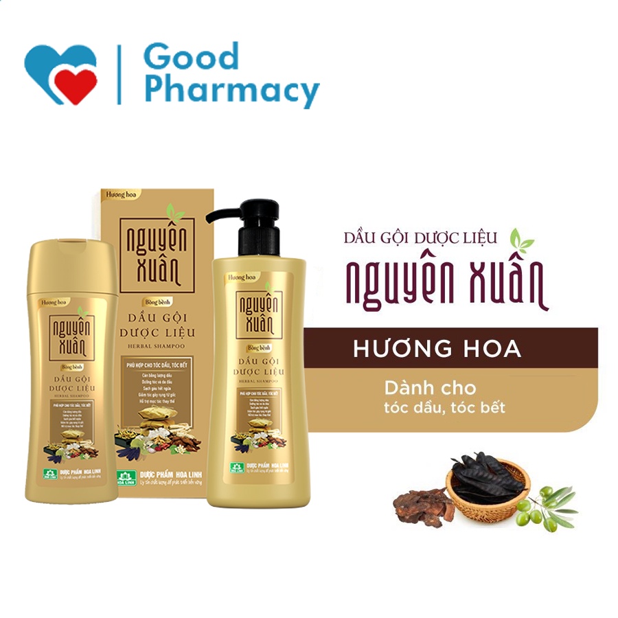 Dầu gội dược liệu Nguyên Xuân Bồng Bềnh (Chai vàng) - Dành cho tóc bết, da đầu dầu