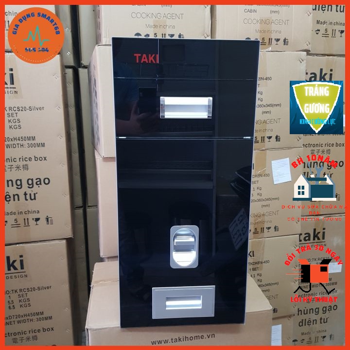 Thùng Gạo Thông Minh Tủ Bếp 20kg - Thùng Gạo Mặt Gương Cao Cấp