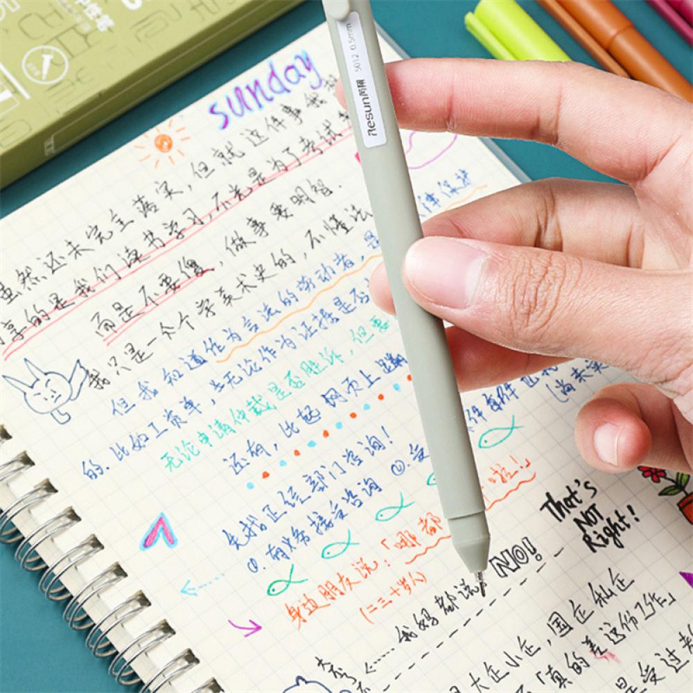 Set 5 Bút Morandi Macron 0.5mm DIY Nhiều Màu Sắc Cổ Điển Dành Cho Học Sinh N1V6