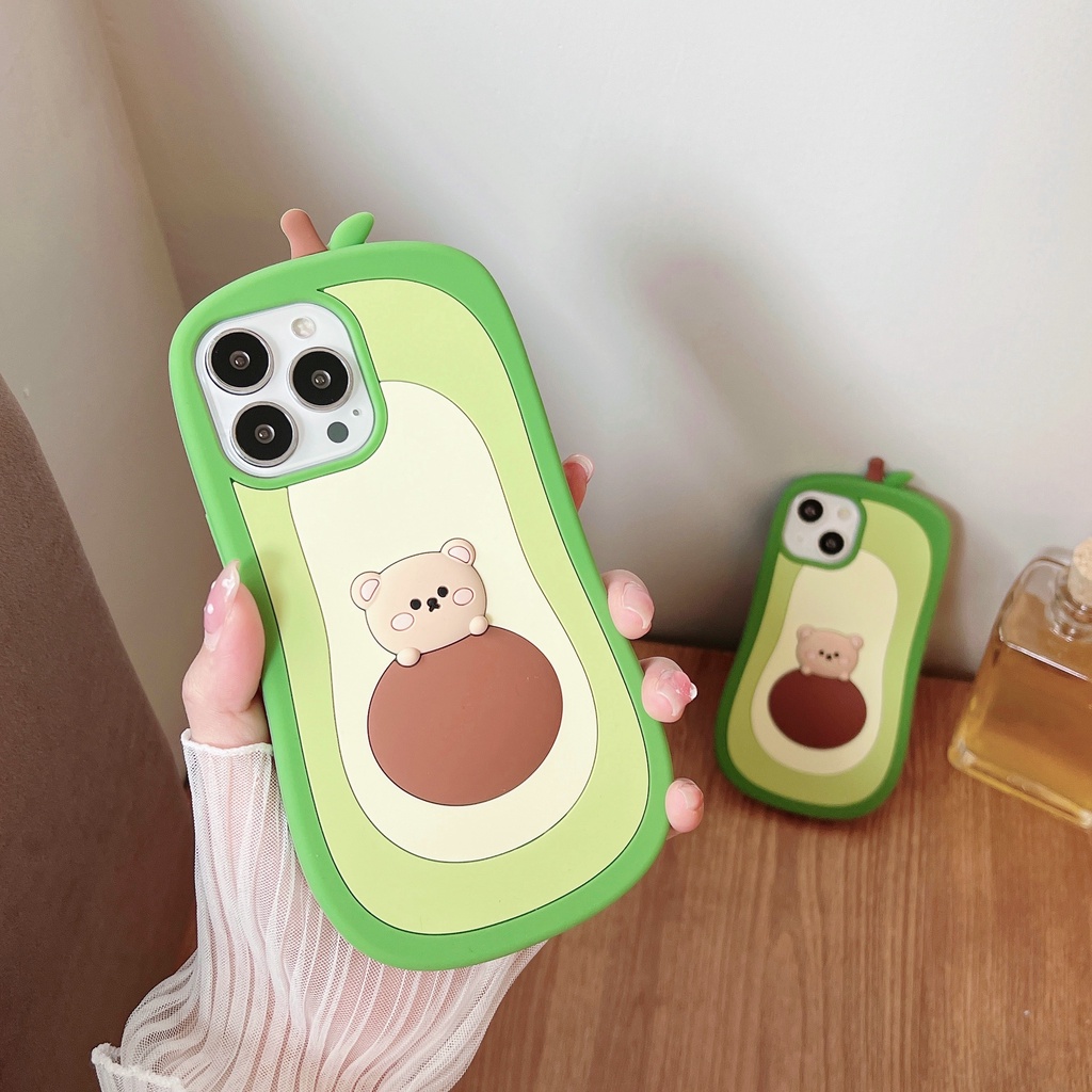 Ốp Điện Thoại Silicon Mềm Chống Sốc Hình Gấu Bơ Hoạt Hình Dễ Thương Cho 11 xs max 7P / 8 Plus / 12pro / 13 / pro max