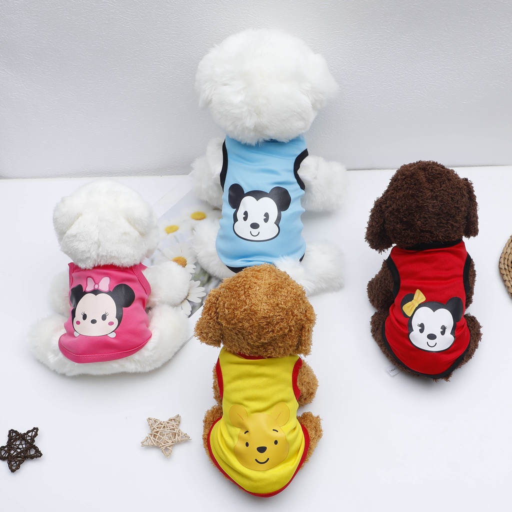 Áo Thun Hoạt Hình Cho Thú Cưng Chó Mèo Shih Tzu XS-XXL Bằng Cotton Dễ Thương