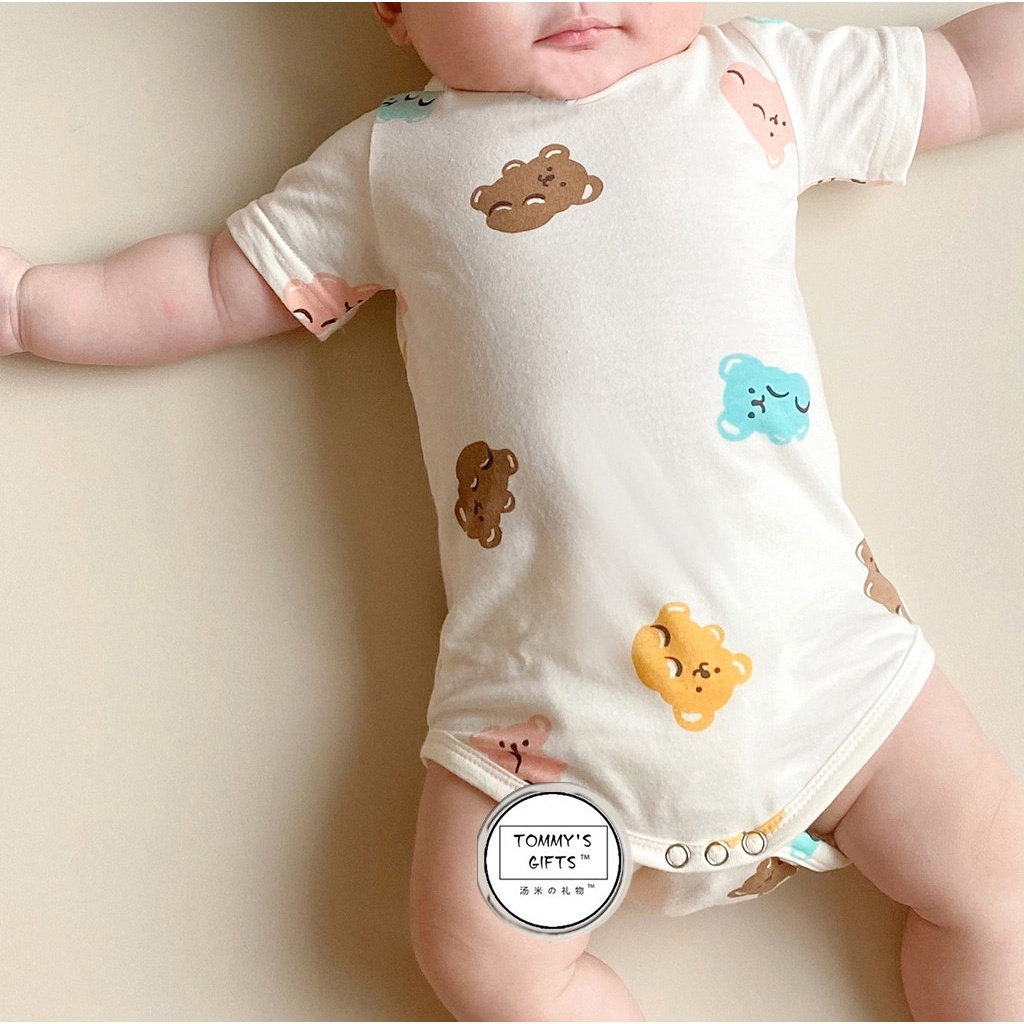 Bộ Áo Liền Quần Tay Ngắn + Băng Đô Thời Trang Mùa Hè Xinh Xắn Cho Bé Sơ Sinh