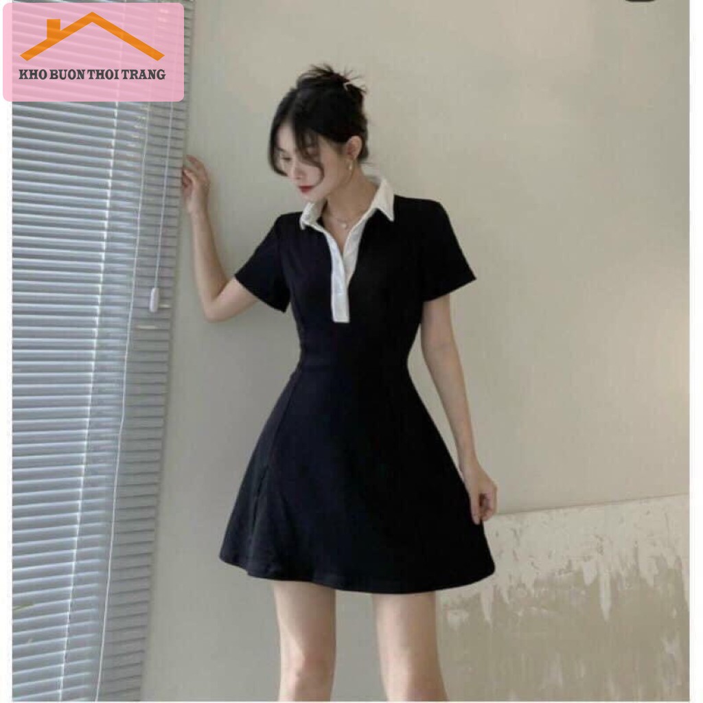 Váy polo phối cổ trắng siêu xinh - Váy polo body tay ngắn đi dự tiệc, đi chơi dạo phố chất thun tum freesize | BigBuy360 - bigbuy360.vn