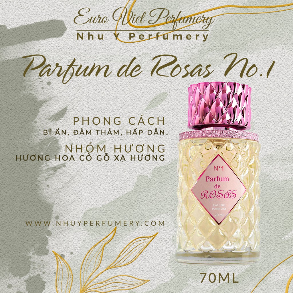 [Hoàn Xu Xtra]  Nước hoa nữ PARFUM DE ROSAS No.1 (70ml) - Hương Hoa cỏ Gỗ Xạ hương.