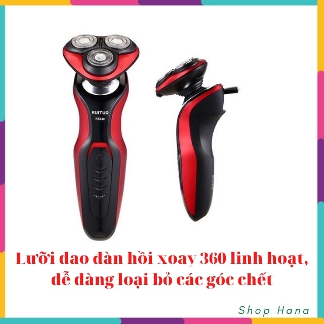 [HÀNG MỚI] MÁY CẠO RÂU KHÔ NAM RUITUO RS330 thông minh, công nghệ mài lưỡi tự động cạo sạch, sát, không rát HNH011