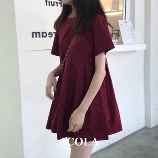 Đầm dáng suông tay ngắn basic ACOLA Z008