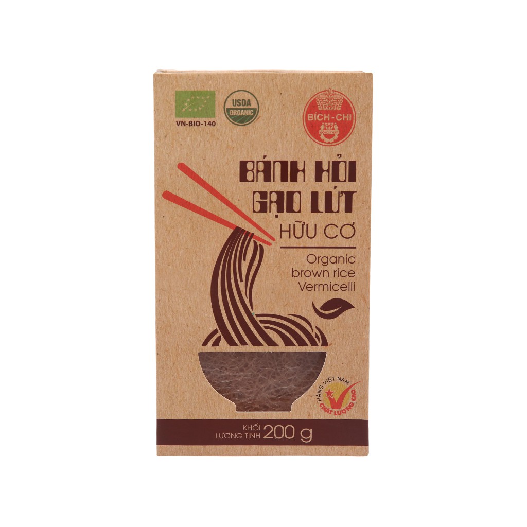 Bánh hỏi gạo lứt hữu cơ Bích Chi hộp 200g