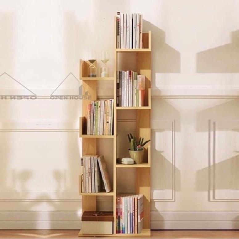 ( Giá Tốt Nhất) KỆ SÁCH HÌNH CÂY - KỆ SÁCH GỖ XƯƠNG RỒNG 8 NGĂN