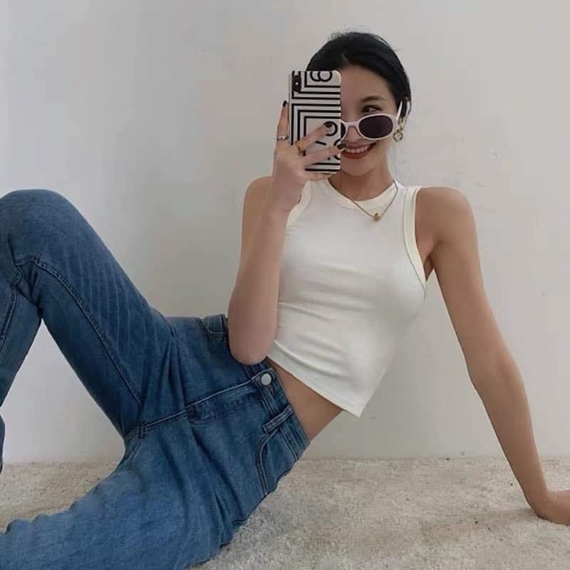 Áo croptop ba lỗ nữ cotton bozip siêu mềm siêu mát co giãn tốt | BigBuy360 - bigbuy360.vn