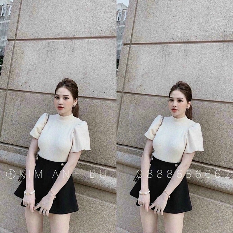 ÁO GÂN CỔ CAO TAY PHỒNG PHONG CÁCH