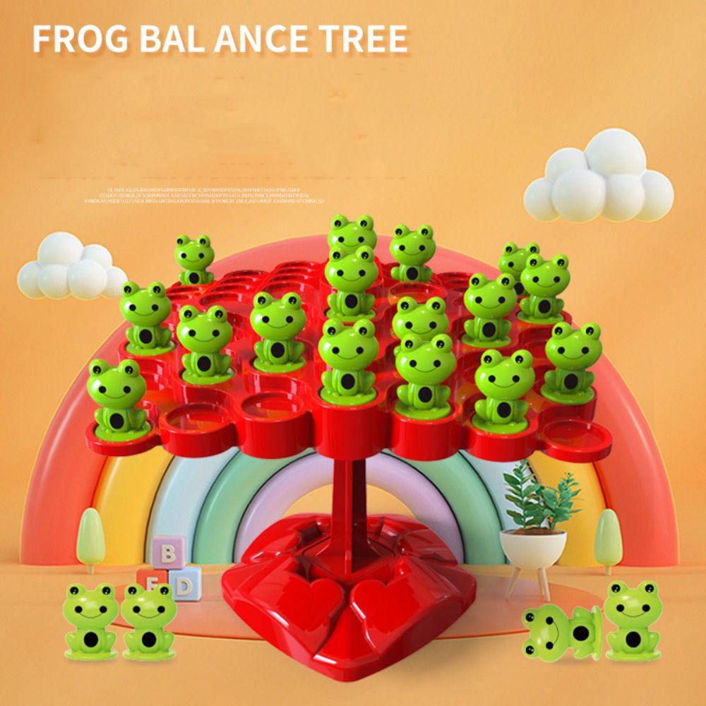 RAINBOW Bộ Đồ Chơi Cân Bằng Ếch Và Cây Nhiều Màu Dành Cho Trẻ Em