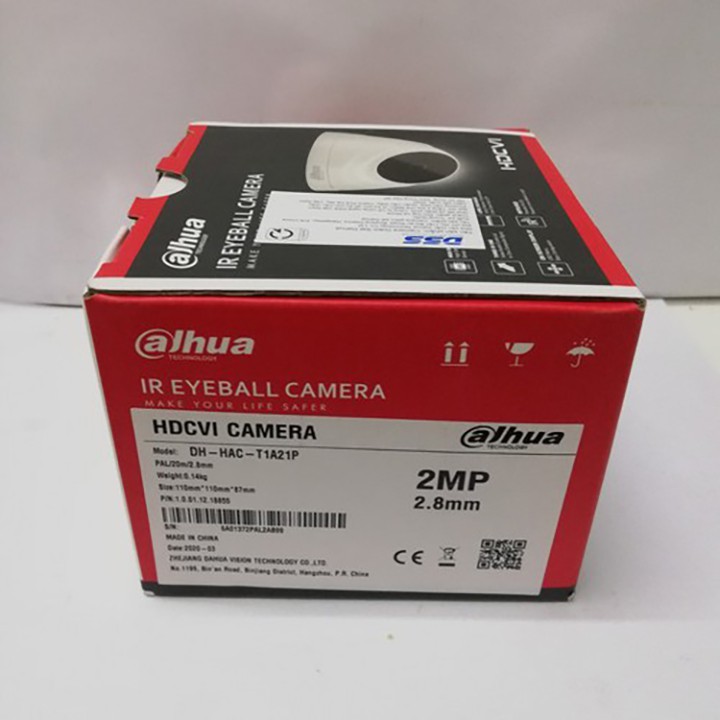 Camera Bán Cầu Dahua HAC T1A21P 2 Megapixel CHÍNH HÃNG DSS