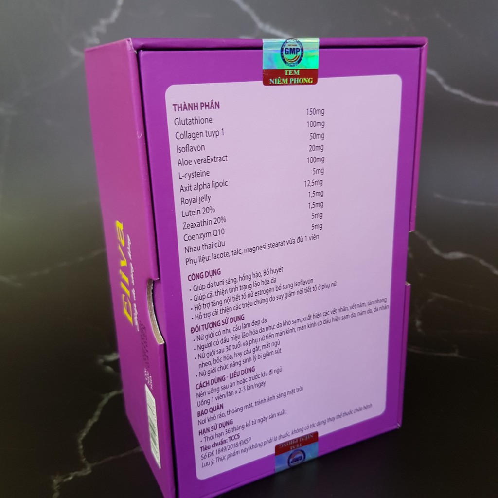 Viên uống trắng da, mờ nám, điều chỉnh nội tiết giảm khô hạn ELIVA .