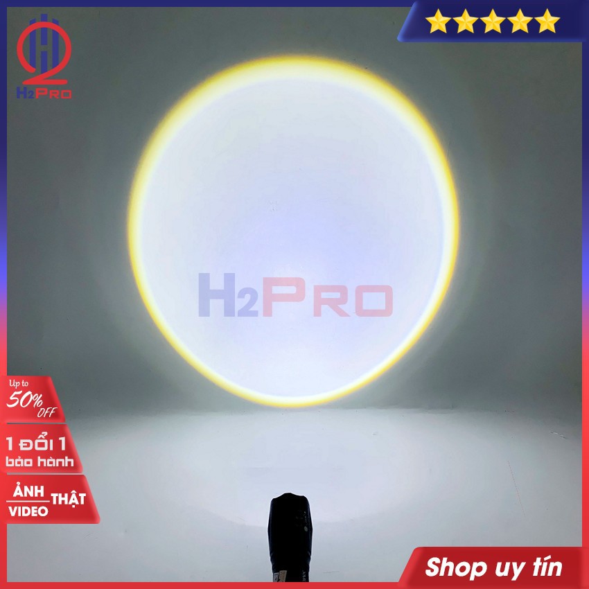 Đèn pin LED siêu sáng mini pin sạc UltraFire XML-T6 H2Pro cao cấp hỗ trợ ZOOM X2000 (1 chiếc), chống thấm nước-LED trắng