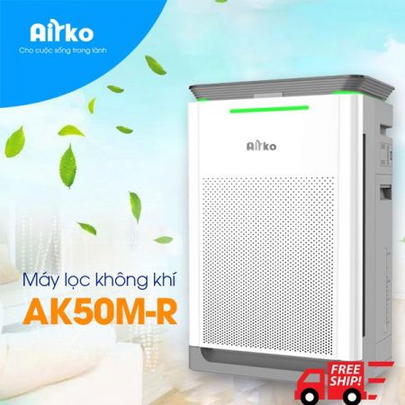 Máy lọc không khí Airko AK50M-R, diện tích sử dụng 45-60m2, có cảm biến bụi hồng ngoại, made in korea, bảo hành 12 tháng