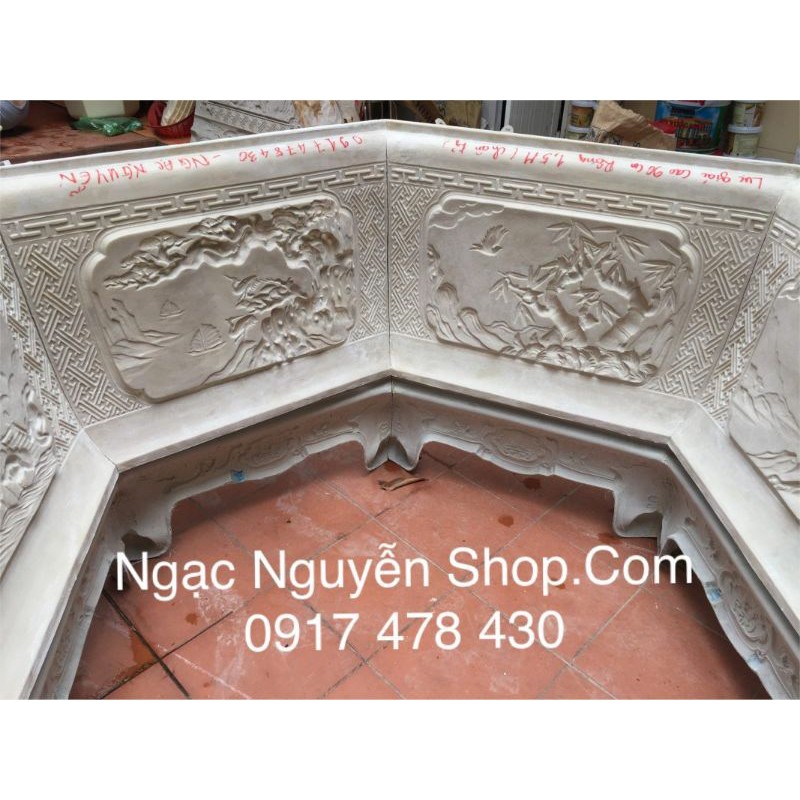 Khuôn Chậu lục giác rộng 1.5m kèm chân composite siêu bền