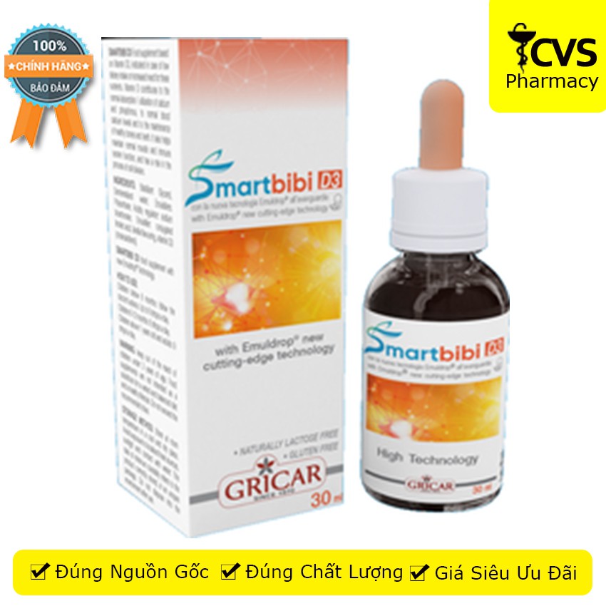 Siro SMARTBIBI D3 Chai 30ml - Bổ Sung Vitamin D3 - Cvspharmacy