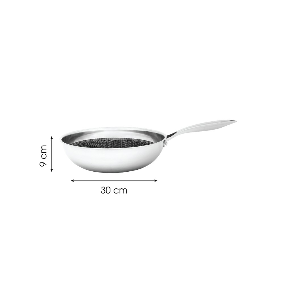 Chảo chống dính sâu lòng Kims Cook Blackcube inox 304 , 3 lớp đúc liền đáy từ