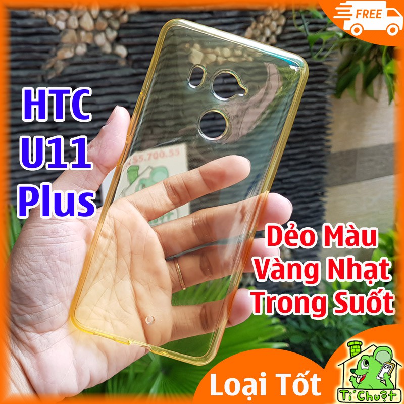 [Loại Tốt] Ốp lưng HTC U11 Plus Silicon Vàng Nhạt Trong Suốt