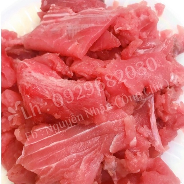 [Giao Hỏa Tốc] Vụn rẽo cá ngừ đại dương thịt đỏ ko xương da mỡ gân - thức ăn tươi chó mèo TPHCM