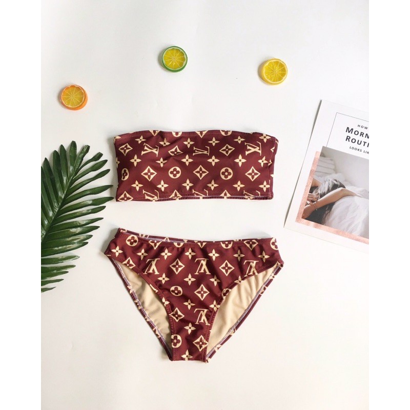 Bikini đồ bơi hai mảnh áo quây thổ cẩm sang chảnh