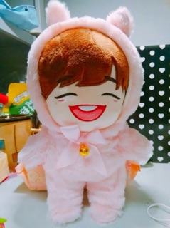 Bộ thú thỏ hồng cho doll (hàng sẵn)