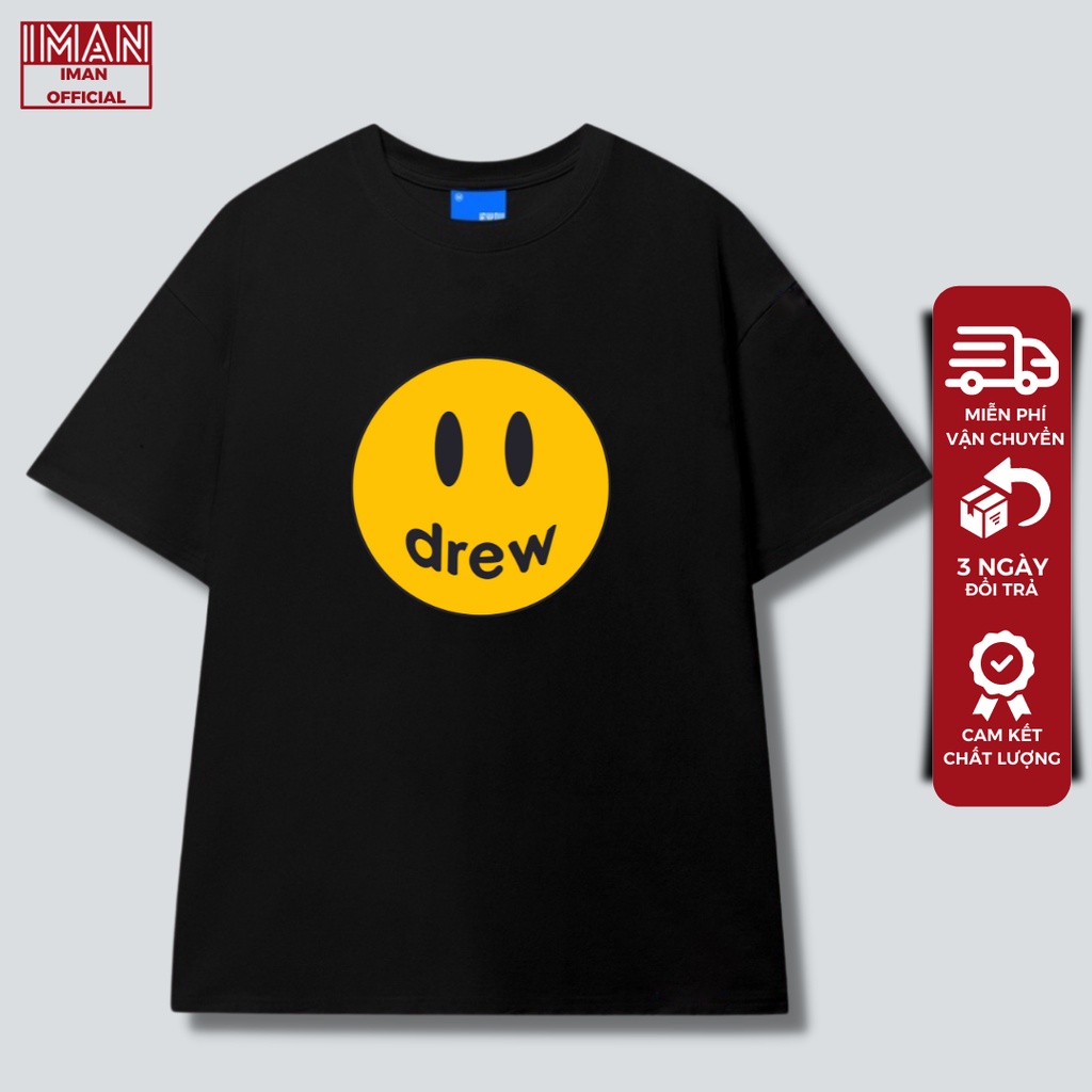 Áo phông Drew Mặt Cười Tay lỡ, Form Rộng - Nam, Nữ Unisex ,Chất 100% Cotton , Áo thun unisex Hottrend 2022