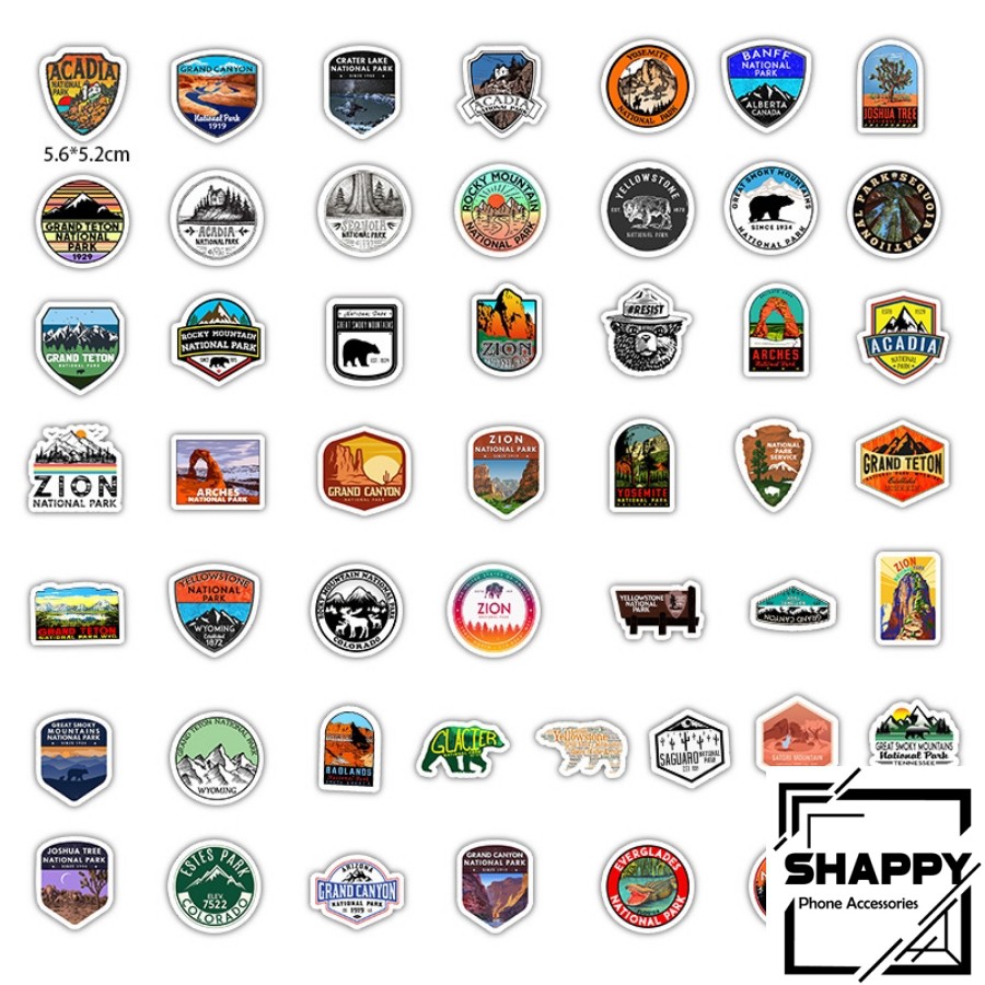Sticker Dán National Park PVC Chống Thấm Nước | Dán Laptop - Dán Nón Bảo Hiểm - Dán Xe - Dán Vali [Shappy Shop]