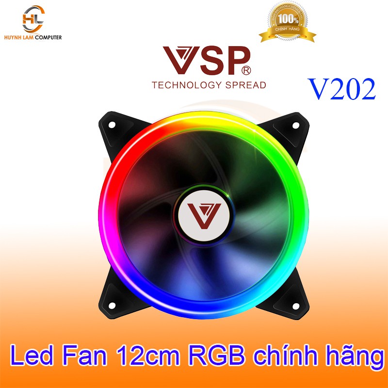 Fan led 2 mặt VSP V202 12cm Led RGB tuổi thọ 30000 giờ - Hãng phân phối