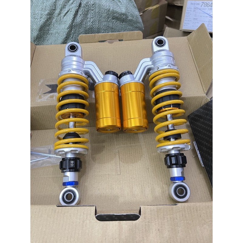 Phuộc sau bình dầu vàng núm tăng chỉnh đen kiểu PHUỘC OHLINS  Wave , dream , future