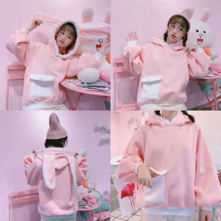 Áo hoodie tay thỏ