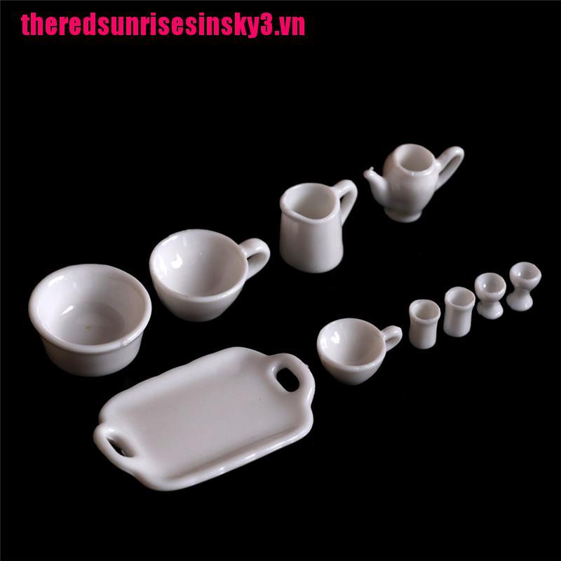 Bộ 10 Tách Uống Trà Trang Trí Nhà Búp Bê